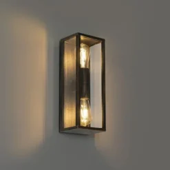 QAZQA Vintage Wandleuchte Antikgold 38 cm 2-flammig IP44 - Charlois