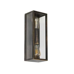 QAZQA Vintage Wandleuchte Antikgold 38 cm 2-flammig IP44 - Charlois