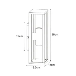 QAZQA Vintage Wandleuchte Antikgold 38 cm 2-flammig IP44 - Charlois