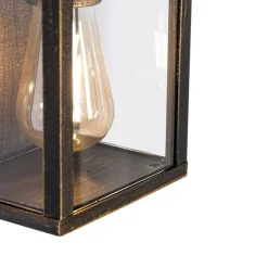 QAZQA Vintage Wandleuchte Antikgold 38 cm 2-flammig IP44 - Charlois