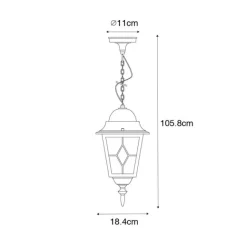 QAZQA Vintage-Hängelampe für den Außenbereich, antikgolden – Antigua