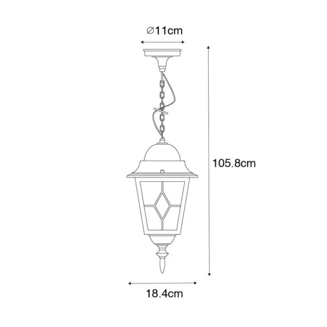 QAZQA Vintage-Hängelampe für den Außenbereich, antikgolden – Antigua