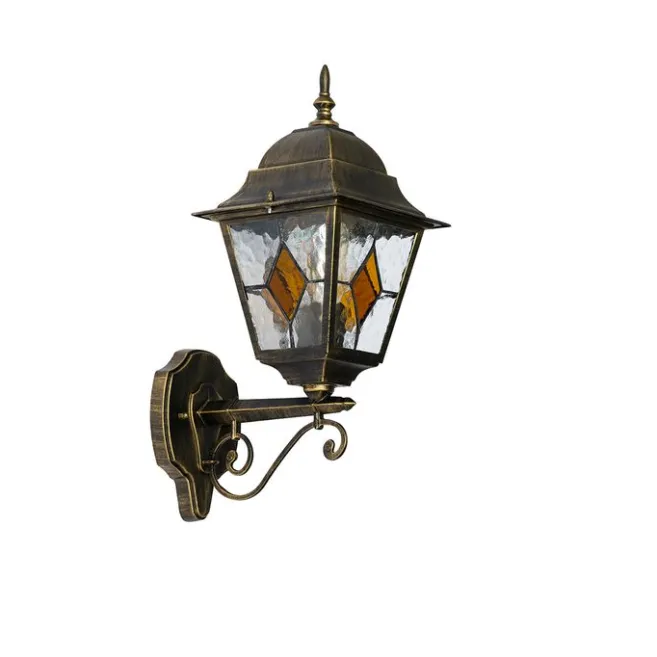 QAZQA Vintage-Wandlaterne für den Außenbereich, antikgolden – Antigua Up