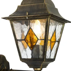 QAZQA Vintage-Wandlaterne für den Außenbereich, antikgolden – Antigua Up