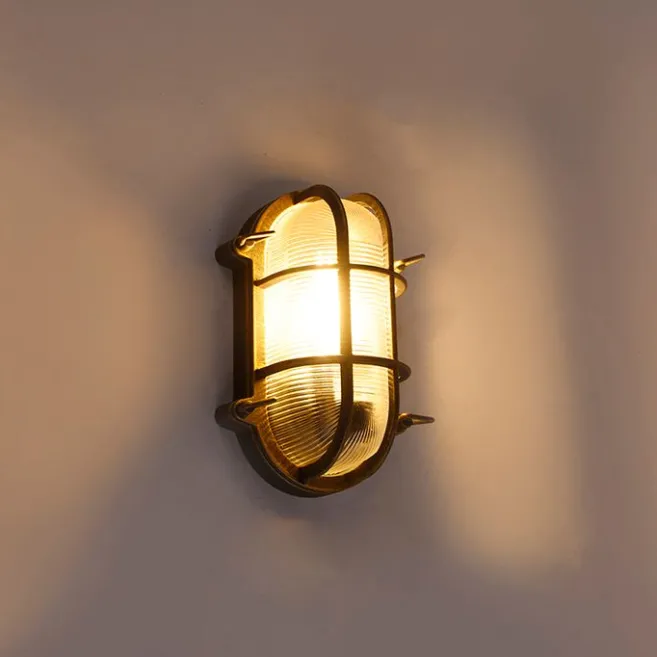 QAZQA Wand- und Deckenleuchte Gold / Messing oval IP44 - Noutica