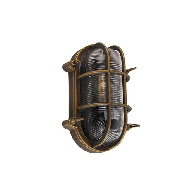 QAZQA Wand- und Deckenleuchte Gold / Messing oval IP44 - Noutica