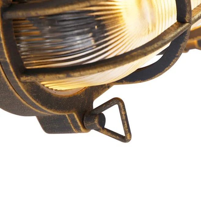 QAZQA Wand- und Deckenleuchte Gold / Messing oval IP44 - Noutica