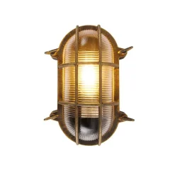 QAZQA Wand- und Deckenleuchte Gold / Messing oval IP44 - Noutica