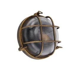 QAZQA Wand- und Deckenleuchte Gold / Messing rund IP44 - Noutica