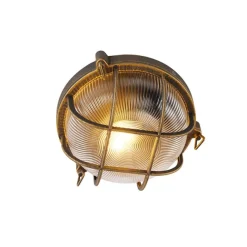 QAZQA Wand- und Deckenleuchte Gold / Messing rund IP44 - Noutica