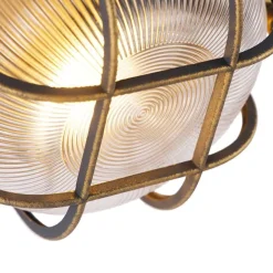 QAZQA Wand- und Deckenleuchte Gold / Messing rund IP44 - Noutica