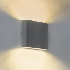 QAZQA Wandleuchte Anthrazit 11,5 cm inkl. LED IP65 - Batt