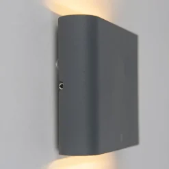 QAZQA Wandleuchte Anthrazit 11,5 cm inkl. LED IP65 - Batt