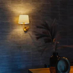 QAZQA Wandleuchte Bronze mit weißem Schirm und verstellbarem Arm - Ladas Deluxe