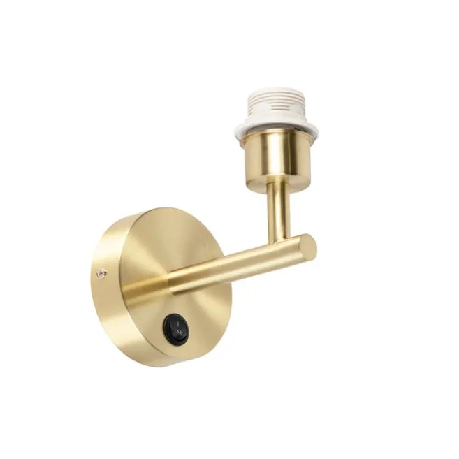 QAZQA Wandleuchte Gold mit Schalter 1 Licht - Combi