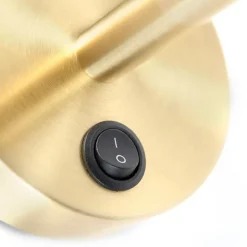 QAZQA Wandleuchte Gold mit Schalter 1 Licht - Combi