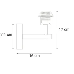 QAZQA Wandleuchte Gold mit Schalter 1 Licht - Combi