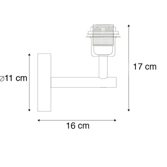 QAZQA Wandleuchte Gold mit Schalter 1 Licht - Combi
