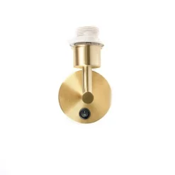 QAZQA Wandleuchte Gold mit Schalter 1 Licht - Combi
