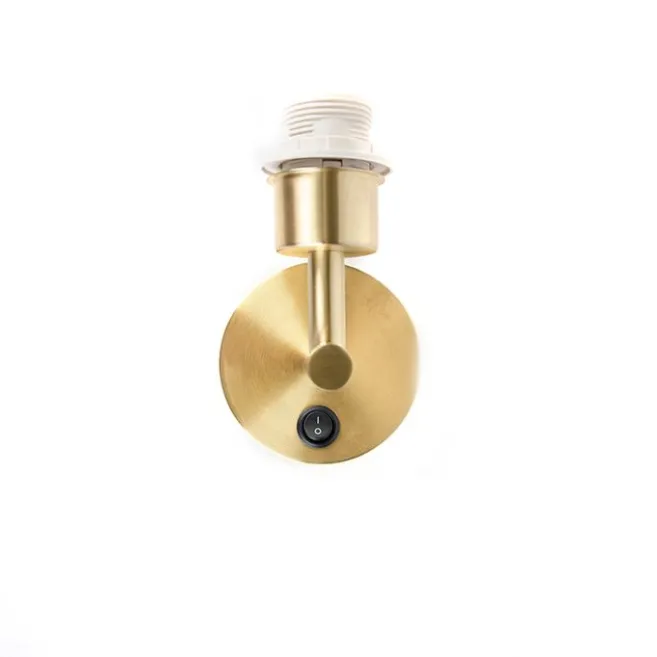 QAZQA Wandleuchte Gold mit Schalter 1 Licht - Combi