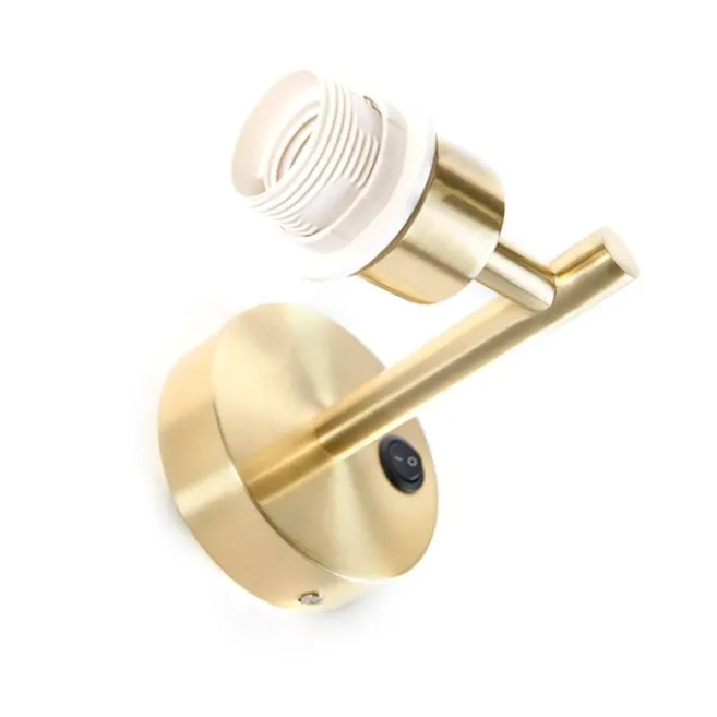 QAZQA Wandleuchte Gold mit Schalter 1 Licht - Combi