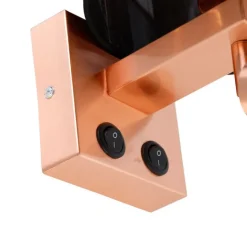 QAZQA Wandleuchte Kupfer mit Leselampe und Schirm 18 cm schwarz - Brescia