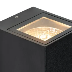 QAZQA Wandleuchte schwarz IP44 mit Hell-Dunkel-Sensor - Baleno II