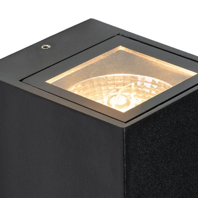 QAZQA Wandleuchte schwarz IP44 mit Hell-Dunkel-Sensor - Baleno II