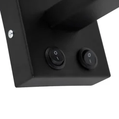 QAZQA Wandleuchte Schwarz mit Bronze-Samt-Schirm 18cm - Brescia