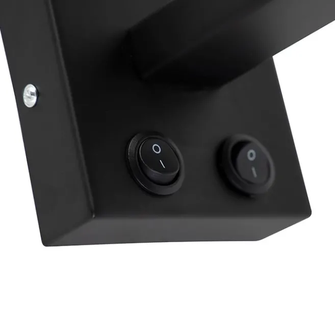 QAZQA Wandleuchte Schwarz mit grünem Samt-Schirm 18cm - Brescia