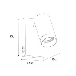 QAZQA Wandleuchte schwarz mit Gold verstellbar mit Schalter - Jeana Luxe