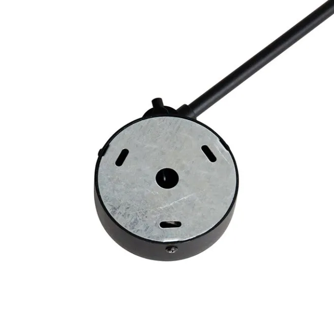 QAZQA Wandleuchte schwarz mit Schirm weiß 30 cm verstellbar - Blitz