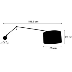 QAZQA Wandleuchte schwarz mit Veloursschirm grün 35 cm verstellbar - Blitz