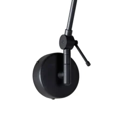 QAZQA Wandleuchte schwarz mit Veloursschirm schwarz 35 cm verstellbar - Blitz