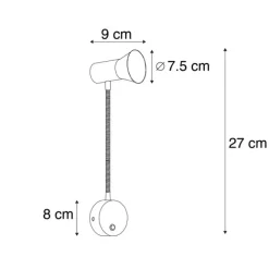 QAZQA Wandleuchte Stahl mit Flexarm - Karin Flex