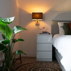 QAZQA Wandleuchte Stahl mit schwarzem Schirm und Lesearm inkl. LED - Bergamo