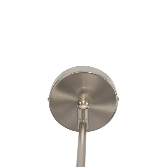 QAZQA Wandleuchte Stahl mit weißem Schirm und verstellbarem Arm - Ladas