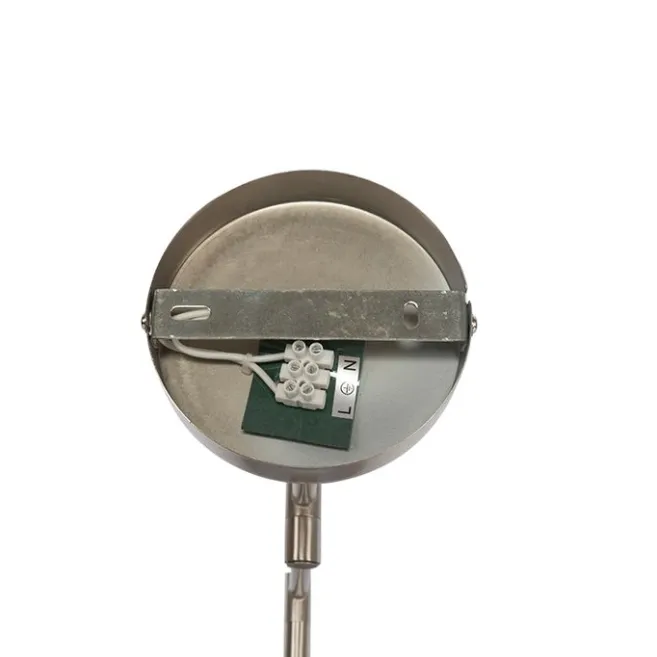 QAZQA Wandleuchte Stahl mit weißem Schirm und verstellbarem Arm - Ladas