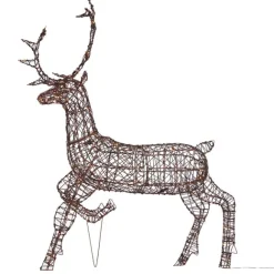 QAZQA Weihnachts Rentier Braun Rattan inkl. LED IP44 - Glossie