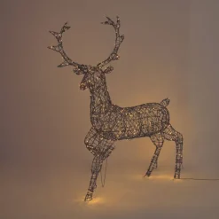 QAZQA Weihnachts Rentier Braun Rattan inkl. LED IP44 - Glossie