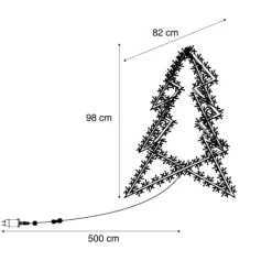 QAZQA Weihnachtsbaum Schwarz inkl. LED IP44 - Brilli