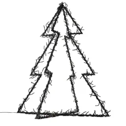 QAZQA Weihnachtsbaum Schwarz inkl. LED IP44 - Brilli