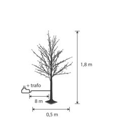 Luca Lighting Weihnachtsbaum-Stehlampe weiß 180 cm inkl. LED mit Timer IP44 - Ki