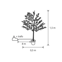 Luca Lighting Weihnachtsbaum-Stehleuchte für den Außenbereich 150 cm inkl. LED mit Timer IP44 - Fuyu