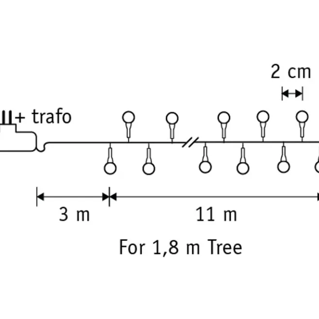 Luca Lighting Weihnachtsbeleuchtung grün mit 550 LEDs Multicolor 14m IP44 - Comet