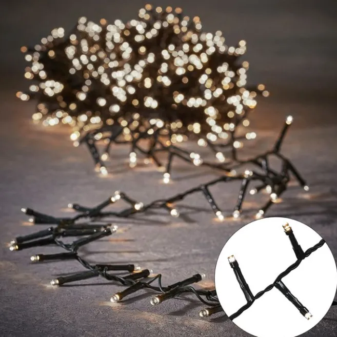 Luca Lighting Weihnachtsbeleuchtung grün mit 700 LEDs weiß 14m IP44 - Prancer
