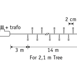 Luca Lighting Weihnachtsbeleuchtung grün mit 700 LEDs weiß 14m IP44 - Prancer