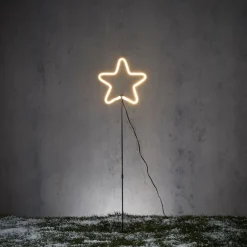 Luca Lighting Weihnachts-Neon-Bodenspot Gelber Stern inkl. LED mit Timer IP44 - Fura