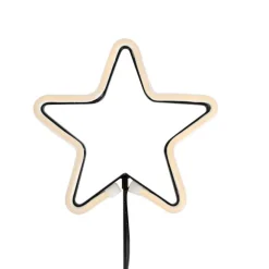 Luca Lighting Weihnachts-Neon-Bodenspot Gelber Stern inkl. LED mit Timer IP44 - Fura