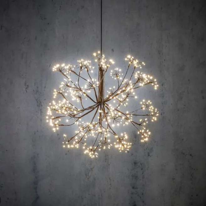 Luca Lighting Weihnachts-Pendelleuchte Kugel schwarz 40cm inkl. LED mit Timer IP44 - Nobu